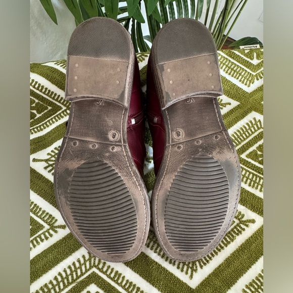 Miz Mooz “Legacy” Burgundy Leather Ankle Boots with Buckles Size 8 - Picture 6 of 9